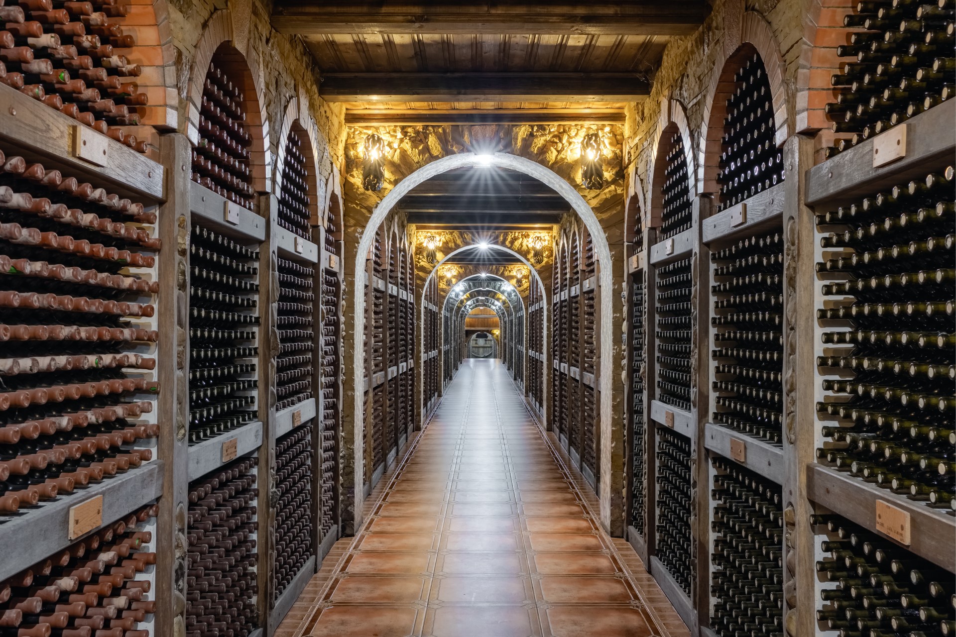 Fine wine in a bonded cellar